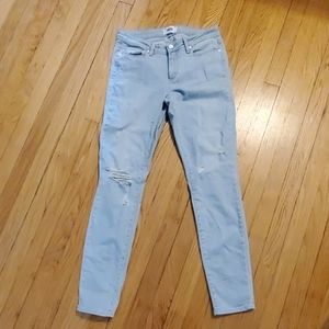 Paige lt. wash distressed skinny jean sz 30 as is